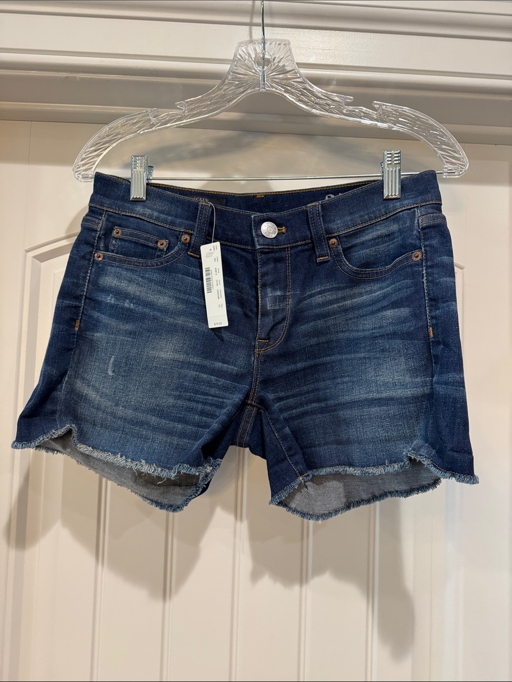 NWT J.CREW Indigo Blue denim shorts size 25